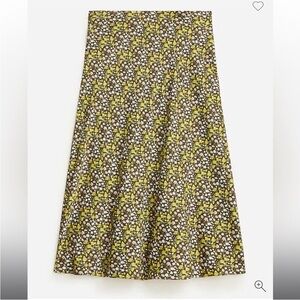 J.Crew Gwyneth Slip Skirt in Floral Stripe Dark Loden | XL | EUC